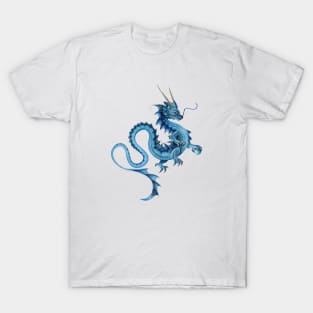 Serene Blue Asian Dragon T-Shirt